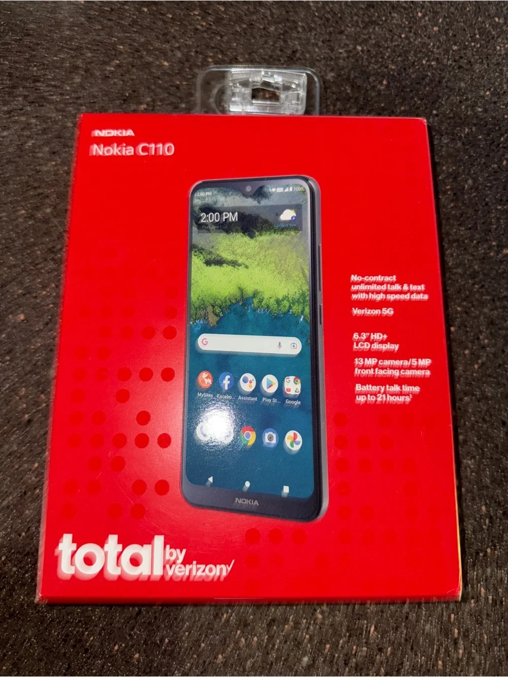 Nokia C110 Smartphone - Red Packaging with Black Phone